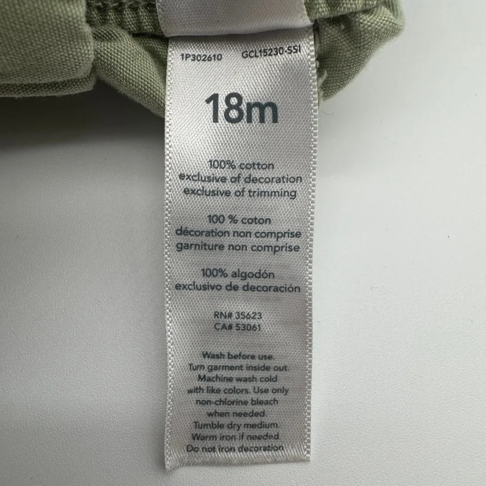 Carter's Just One You Toddler‎ Shorts 18M Light Green Pull On Cotton Shorts
